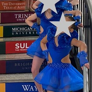 Vibrant Blue Kids Dance Costume